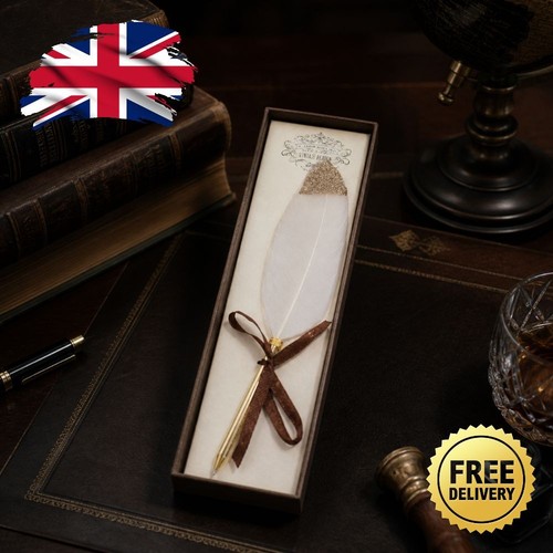 White feather ballpoint pen - white,