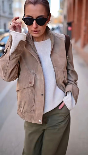 Zara 100 suede leather jacket - suede,