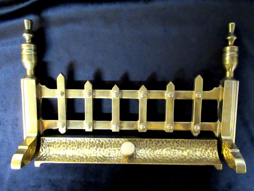 Vintage solid brass fire grate - brass,