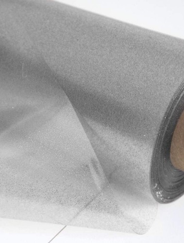 Silver glitter clear pvc - silver,