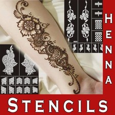 Henna Temporary Mehndi Tattoo Stencils Glitter Hand Template Sticker Body Art