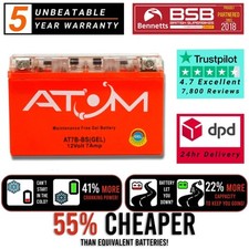 Atom AT7B-BS Gel Motorcycle Battery for Yamaha YP 250 Majesty 97-03