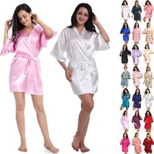 UK Plain Satin Silk Robe
