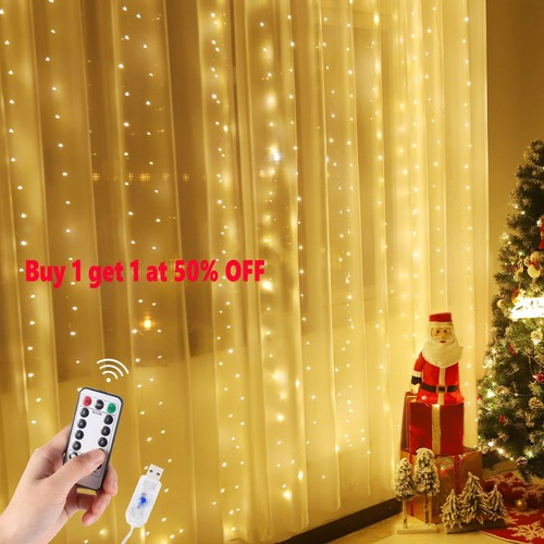 300 led curtain fairy - led, lights