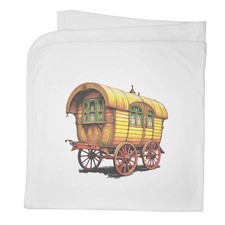 'Vintage Romany Caravan' Cotton Baby Blanket / Shawl (BY00038739)