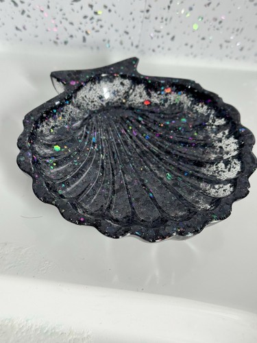 Black glitter shell - black,