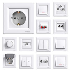 Schuko socket, sockets, alternating switch, dimmer, light switch ASFORA