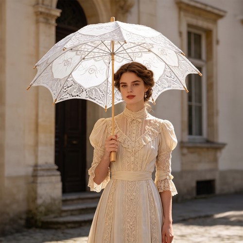Vintage lace parasol - lace,