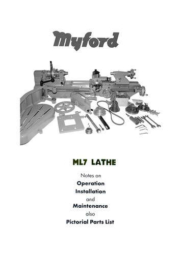Myford lathe instruction - myford,