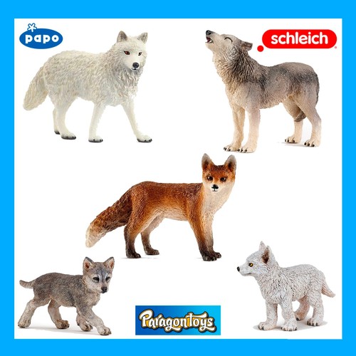 Papo schleich fox - and, wolf