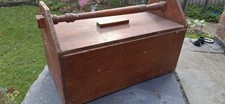 Old, artisan made wooden garden tool trug caddy tray box