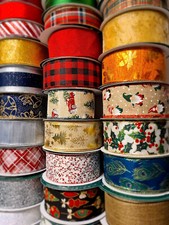 2.5 inch Wired Edge Christmas Ribbon Tree Topper Bow Decoration Gifts Wrap UK