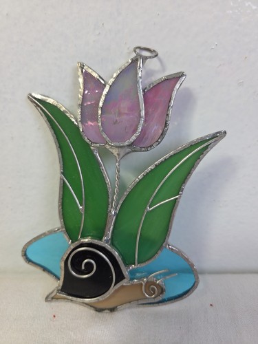 Stained glass suncatcher tulip - stained,