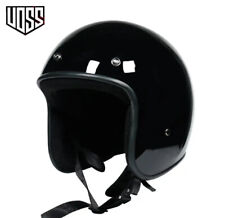DOT Casco Jet Vintage Old Stile - Nero lucido - 4 Taglie