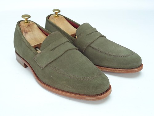 Loake camden olive green - olive, suede