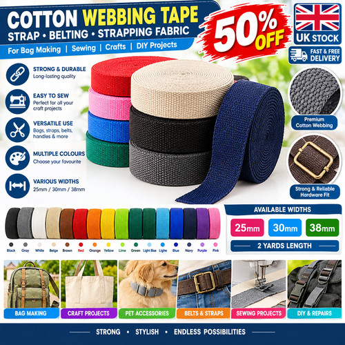 Cotton webbing tape belting - cotton,