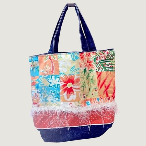 Patchwork denim tote - denim, bag