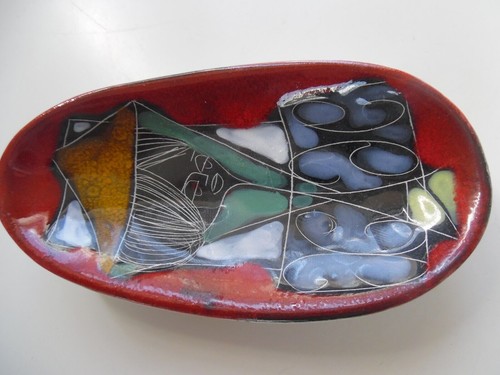 Italian art pottery dish x - italian,