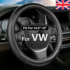 Black Genuine Leather Steering Wheel Cover for VW Volkswagen Golf GTI 5 Golf T4