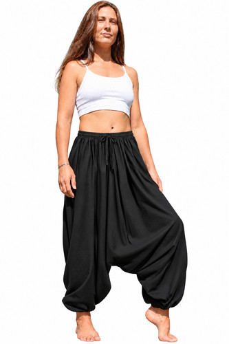 Black harem trousers women - black,