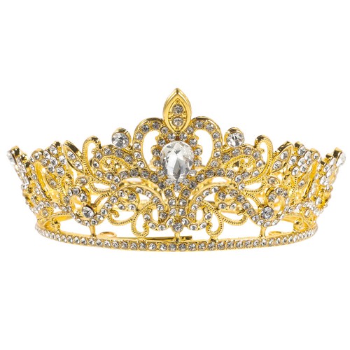 Reusable golden alloy tiara - golden,