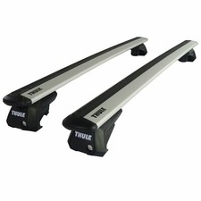 Thule Aluminium WingBar Evo Silver Roof Bars Set to fit VW T-Roc 18-25 Open Rail