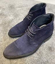 Hugo Boss Mens Navy Blue Suede