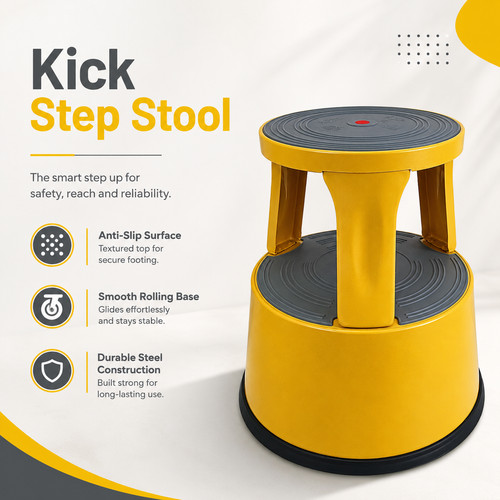 Yellow steel kick step - steel,
