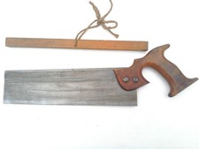 VINTAGE STEEL BACK TENON SAW 12" 11tpi (12ppi)  WOOD HANDLE & PURPOSE MADE GUARD