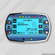 BLUE CHROME GEL STICKER FOR ALFANO 6 LAP TIMER - KARTING