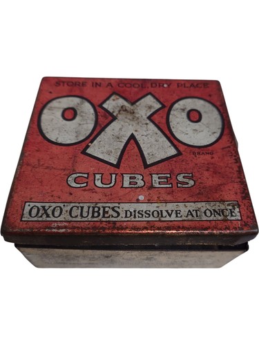 Vintage oxo cubes - vintage, tin