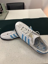Adidas Jeans Trainers Men’s Size 9.5 New White/Light Blue Originals With Box