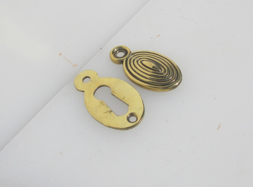 Victorian brass keyhole cover - victorian,
