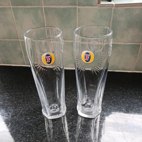 Fosters lager pint glasses - 2x,