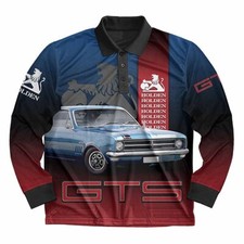 HOLDEN MONARO GTS DESIGN LONG SLEEVE SUBLIMATED RED BLACK BLUE SPORTS POLO SHIRT