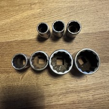 7 x BRITOOL 12 Point Sockets