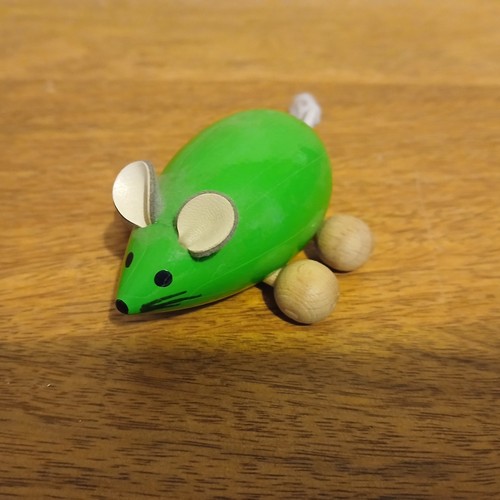 Vintage wooden toy mouse with - mouse,