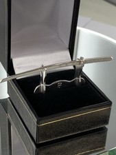 Sterling Silver Samurai Katana Sword and Stand