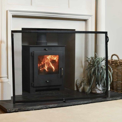Large black flat fire - large, screen