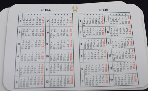 Rolex date calender 2004 - rolex, yr