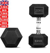 Hex Dumbbells Set 2.5kg-30kg Pair Ergo Hand Weights Rubber Encased Hexagonal Gym