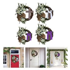 Easter Wreath with Cross Hanging for Front Door Party Indoor Outdoor