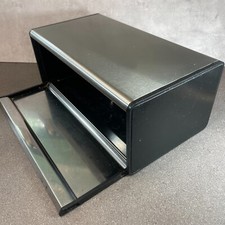 Brabantia Large Rectangular Fall Front Bread Bin Flat Top | Chrome/Silver