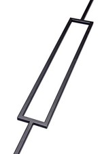 Hudeshope Rectangular Matt Black Metal Stair Spindle 13mm