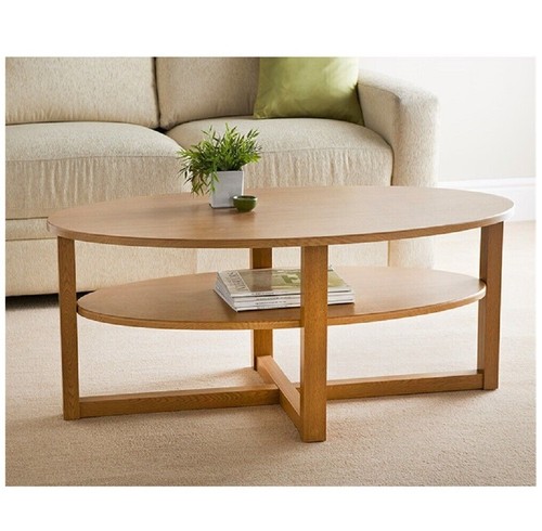 Oval coffee table oak effect - oval,