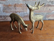 Vintage Brass Deer Pair Stag