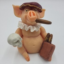 Leonardo Pigs Galore Collection Hamlet Pig Figurine Shakespeare cigar
