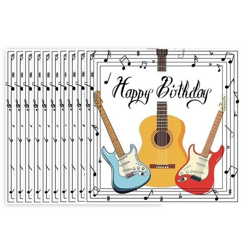 Guitar napkin birthday party - guitar,