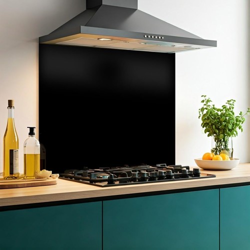 Black glass splashback - black,