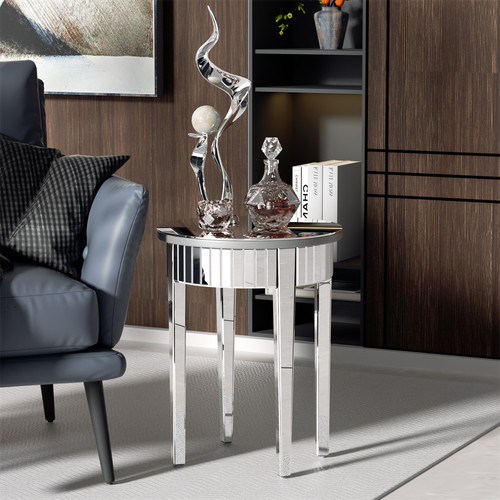 Mirrored glass sofa side end - sofa,